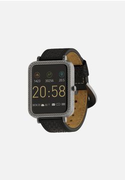 Wrangler Men's WRZ12-111BW Smart Watch Silver Tone w/ Black Basket Weave Strap