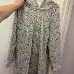 Disney Womens Mickey Mouse Fleece Lounge Hoodie (Grey, Large)
