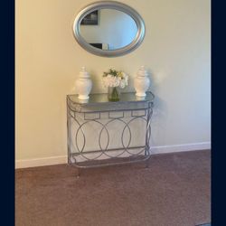Table and mirror set