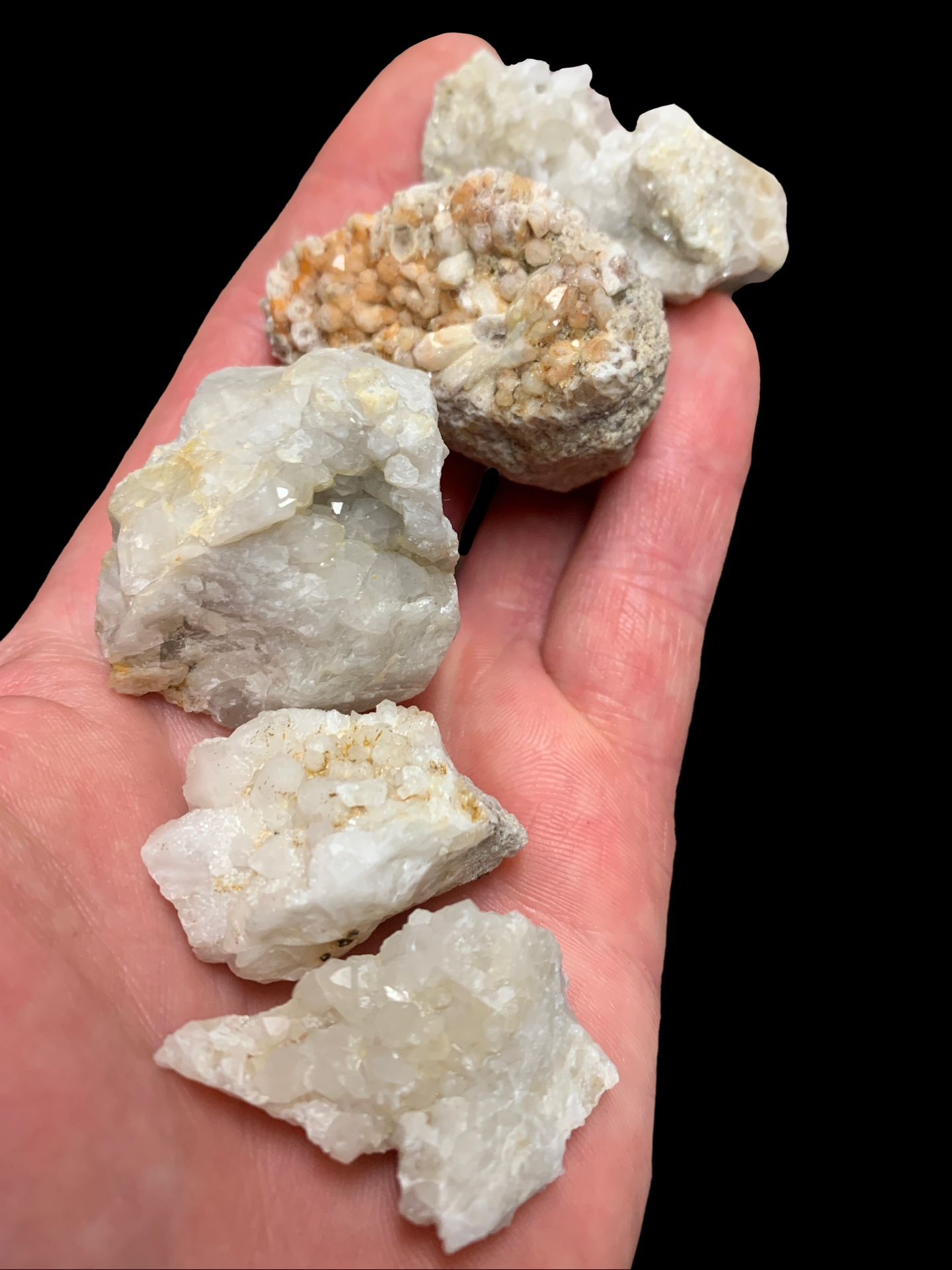 Set Of 5 Quartz Crystal Clusters. Rocks Crystals Gemstones Minerals
