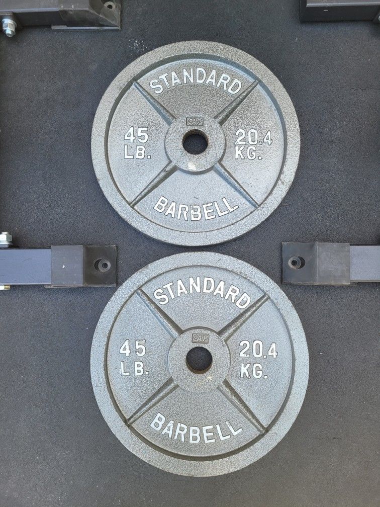 Olympic Weight Plates (2x45Lbs) for $90 Firm (WALNUT 91789)