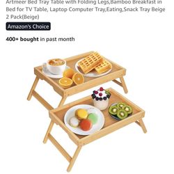 New 2 Pack Bed Tray Tables