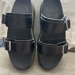 Dr. Martens Myles Il Ambassador Leather Buckled Sandals in Black woman’s size 40-9.5