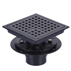 5.9 in. x 5.9 in. Stainless Steel Square Shower Drain with Strainer in Matte Black$41.38