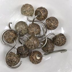Curtain Hooks, Decorative Set Of Twelve