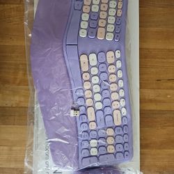 Ergonomic Keyboard and Mouse, Purple 