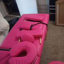 Massage bed with stool