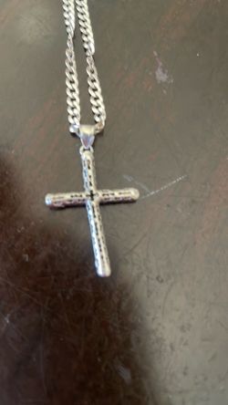 925 Italian silver necklace with cross (highest offer gets it)