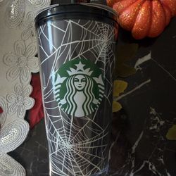 Starbucks Halloween spider web cup glow in the dark 