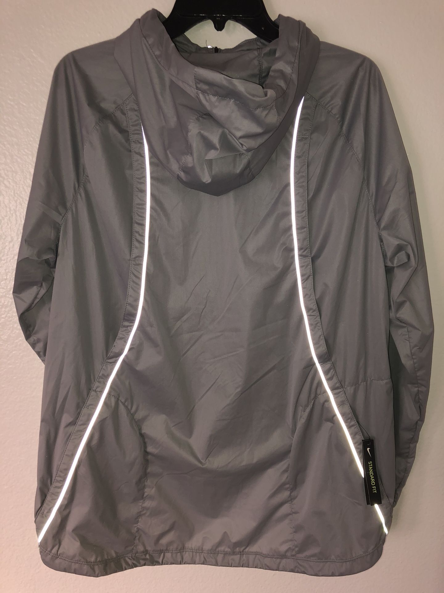 Nike Womens Shield Running Jacket Grey Runaway Reflective