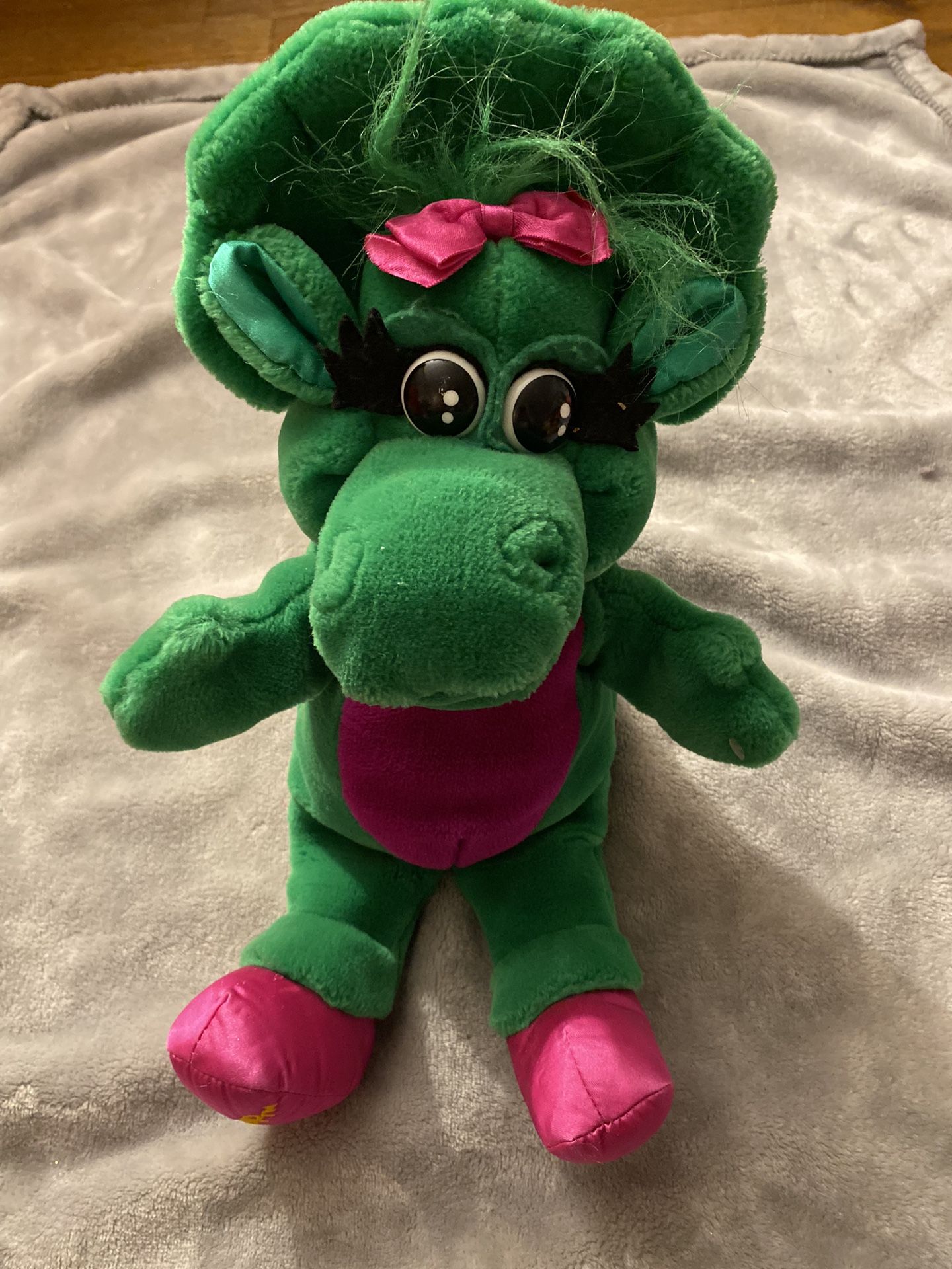 Dakin Baby Bop Hand Puppet 14” Plush Green Dinosaur Barney & Friends 1992