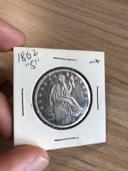 1862 “s” Half Dollar Seated liberty