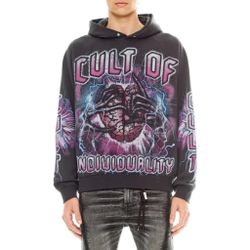 CULT OF INDIVIDUALITY Graphic Hoodie In Vintage Charcoal SIZE M (dead stock)