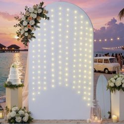 Arch backdrop 7.2ft white with string lights