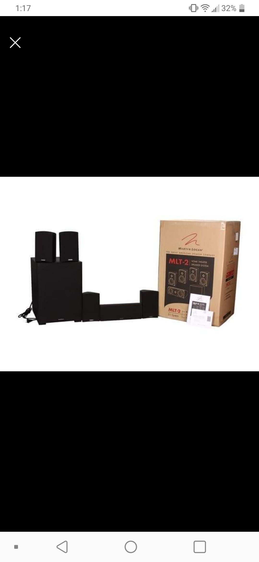 Martin Logan MLT-2 5.1 CH Premium Home Theater Speaker System Black System