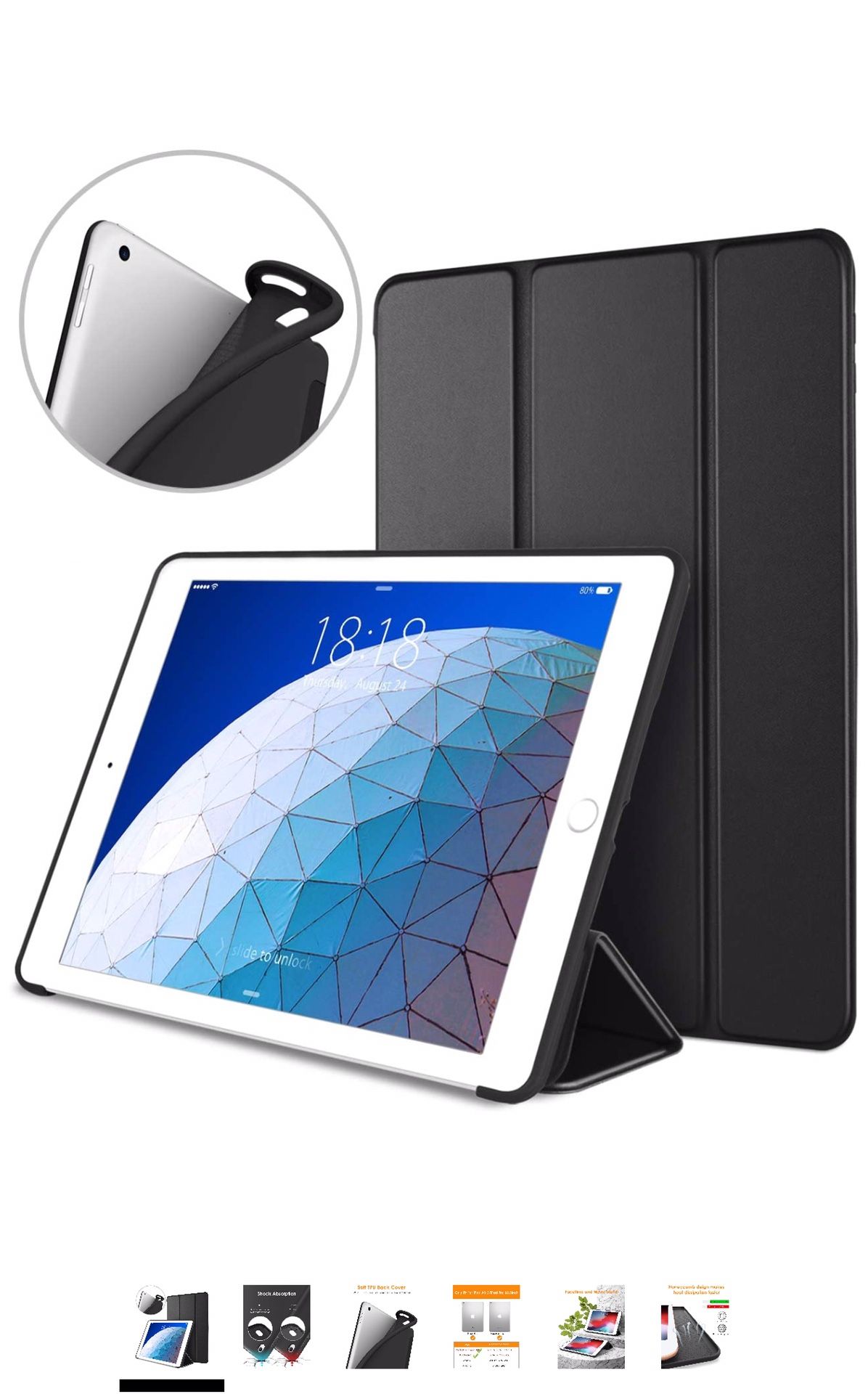 iPad Air 3rd Generation 10.5'' 2019 Case, [Gentle Series] Smart Cover Trifold Stand Soft Back Cover for iPad Air 3 10.5 Inch 2019/iPad Pro 10.5 2017