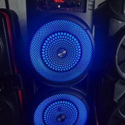 Bocinas con Dobles 8" Bluetooth Con Microfono y Remoto