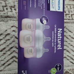 3 Pink Baby Bottles 4oz 