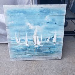 Sailboat Painting On Wood 