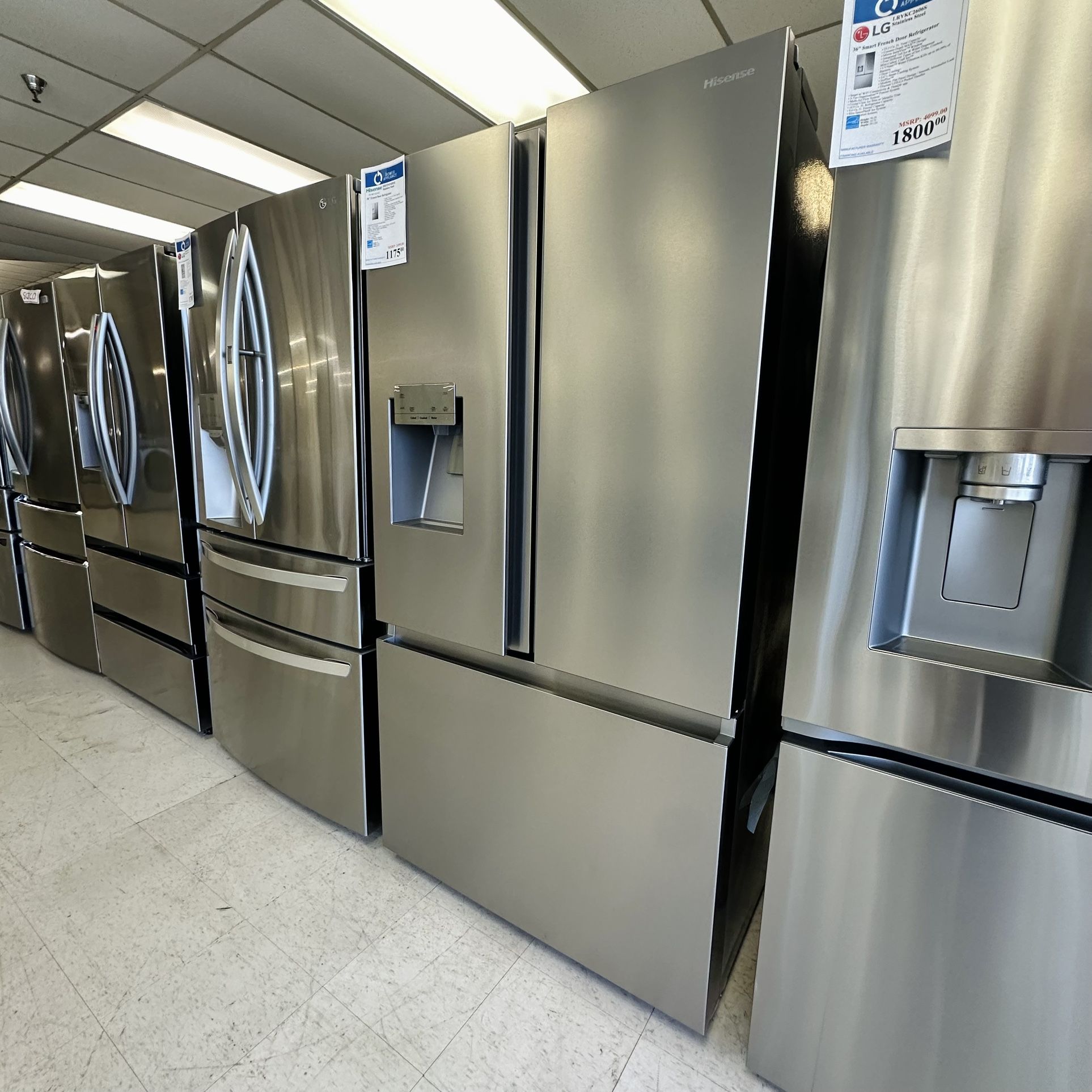 HISENSE 36” FRENCH DOOR REFRIGERATOR‼️