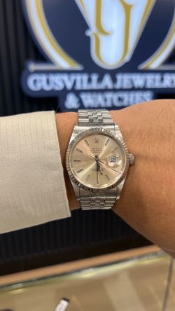 Rolex Datejust Sapphire Crystal 36MM Patinal Cream Silver Stick Dial on Jubilee