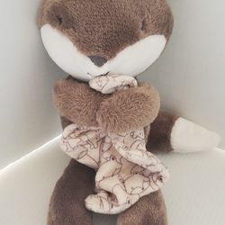 Carters Just One You Baby Brown FOX Security Blanket Rattle Plush Lovey Soft Toy

