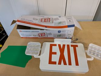 Lithonia ECRG LED Exit Sign Combo, Red/Green