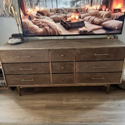 Vintage Solid Wood Mid Century Dresser MCM Modern Minimalist