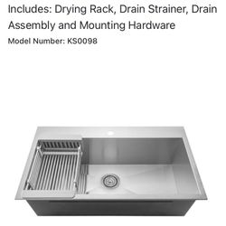 Unopened Stainless Steel Single Bowl Sink