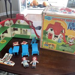 Raggedy Ann & Andy Play House PLAYHOUSE Knickerbocker 1970’s W Box Near Complete