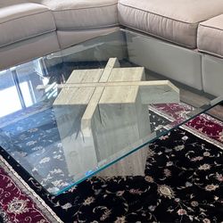 Stone glass coffee table