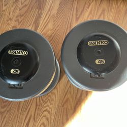 IVANKO 45 LBS DUMBELLS SET VINTAGE POUNDS CURL GAINZ WEIGHTS PLATES