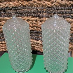 2 Vintage glass fixture shades