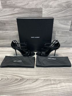 Yves Saint Laurent Cassandra Leather Sandals Size 6.5  (A1D014992)