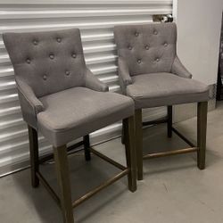Grey Bar Stools (2)