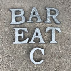 $20!! All 7x Galvanized, Metal Letters, $7.99/ea Retail Indoor Outdoor Use 6 Inches Tall, Art Garden Home AABCRTE 
