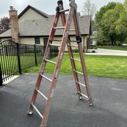 Werner 14’ Fiberglass Extension And Step Ladder Model 7807