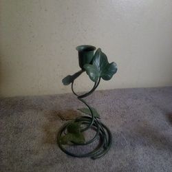 Vintage Homco Home Interior Green Metal Ivy Vine Candle Holder