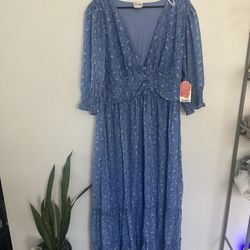 Blue Floral Dress 3x