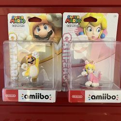 Cat Mario & Cat Peach Amiibo Set