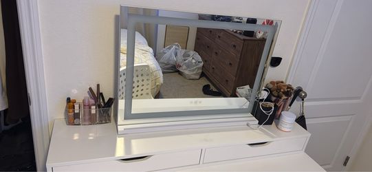 Desk Topper with Drawers and Vanity Mirror