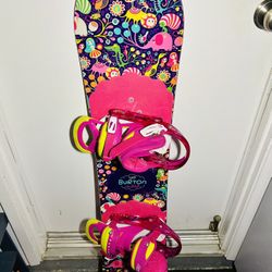 120cm Burton Girls Snowboard With Burton Bindings (New) 