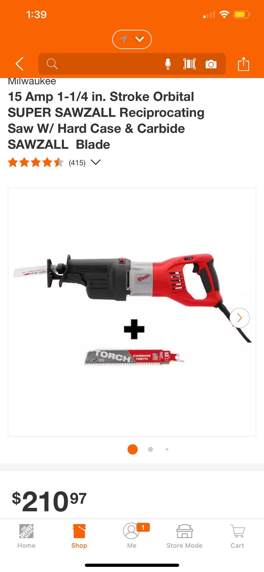 Milwuakee Saw Zall Cord Like New