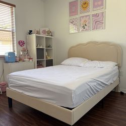 Full Bed Frame + Storage Cabinet & Cube Organizer