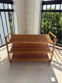 3-Tier Natural Bamboo Shoe Rack / Storage Shelf