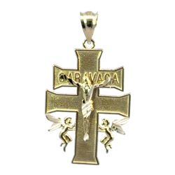 Men’s Or Woman’s 10k Yellow Gold 1.5” Inch Caravaca Cross Crucifix Pendant For Necklace GP3127668