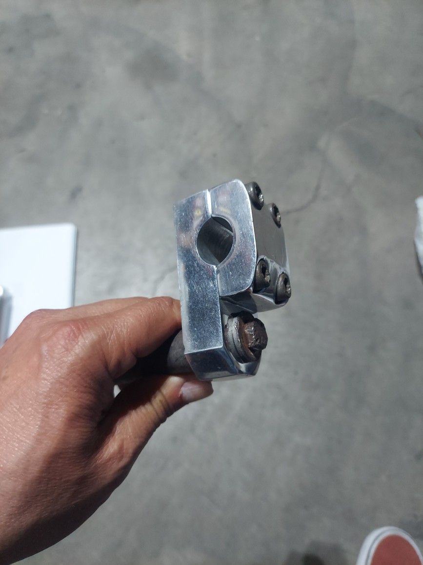 Vintage DK Pro BMX Stem Polished Silver Aluminum Old School 80's