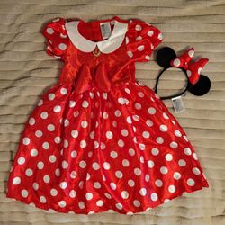 H&M Disney Minnie Mouse Girls Costume Dress with Ears
