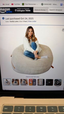 Big Joe Fuf 5ft Oversized Foam Bean bag chair