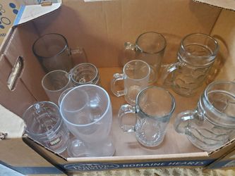 Glass beer mugs